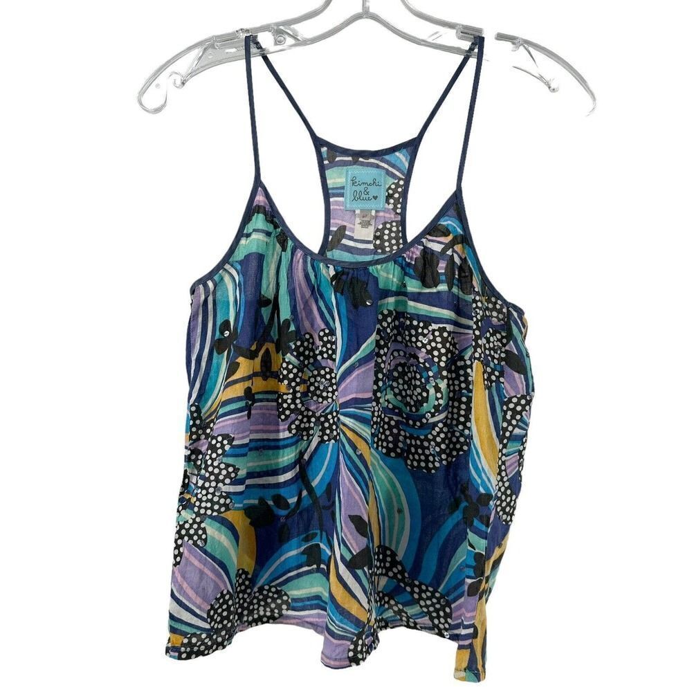 Kimchi Blue Tank Top Y2K Racerback Crop Floral Sequin Womens Size S Bohemian